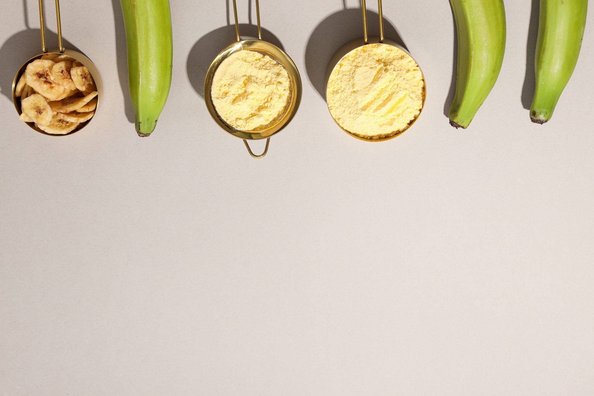 Banana flour, concept of cooking food, tasty banana flour